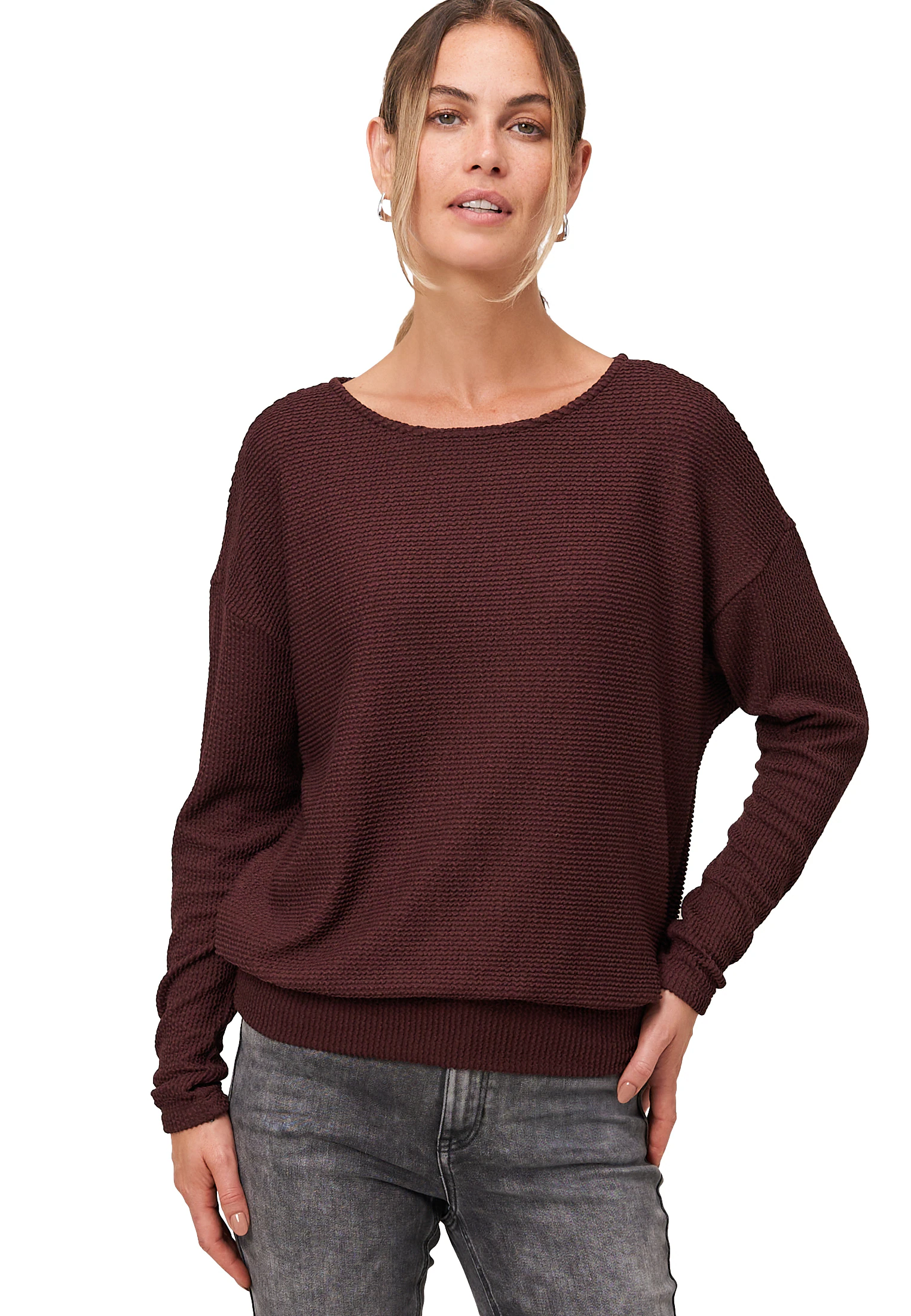 Zero Kurzarmshirt "zero Damen Jerseyshirt strukturiert langarm", (1 tlg.), günstig online kaufen