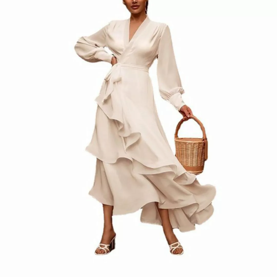 RUZU UG Tunikakleid Abendkleid mit tiefem V-Ausschnitt, einfarbiges langes günstig online kaufen