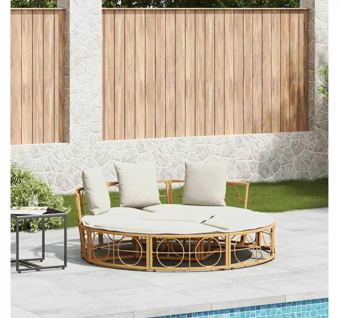 vidaXL Bett, Outdoor-Loungebett ohne Dach Poly Rattan günstig online kaufen