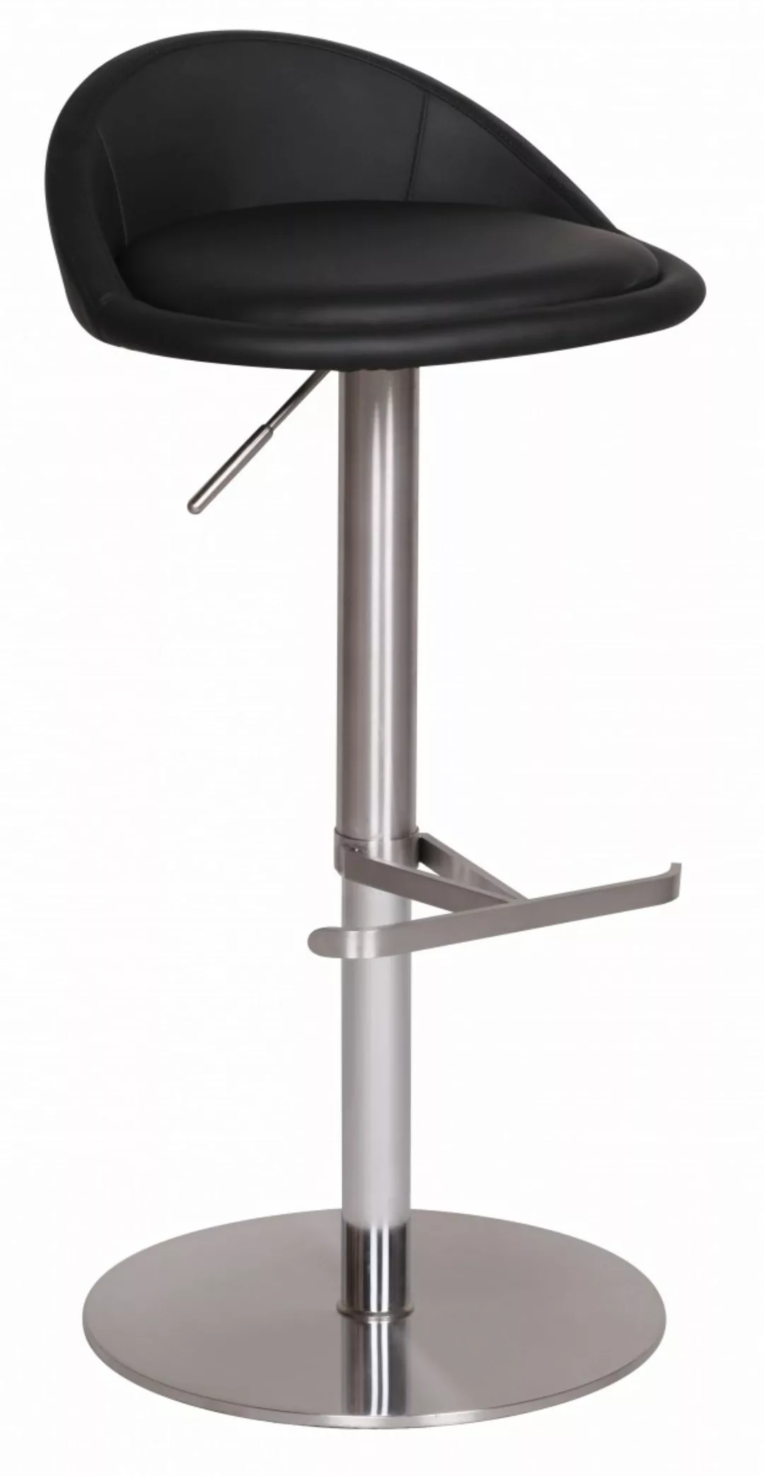 Barhocker Schwarz Edelstahl höhenverstellbare Sitzhöhe 54-79 cm | Design Ba günstig online kaufen