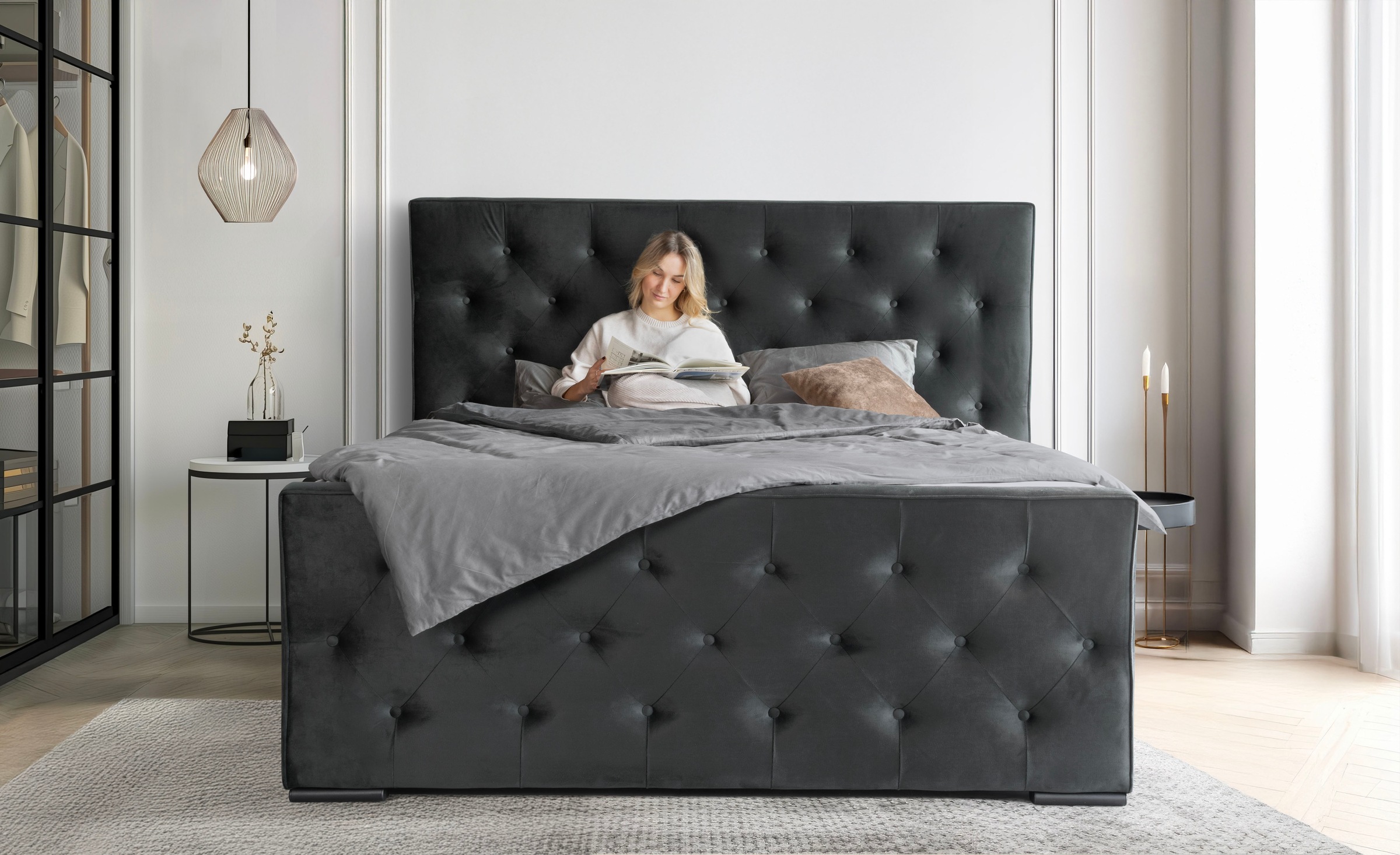 COLLECTION AB Boxspringbett »Florence inkl. Kingsize (28 cm) Matratze (H3) günstig online kaufen