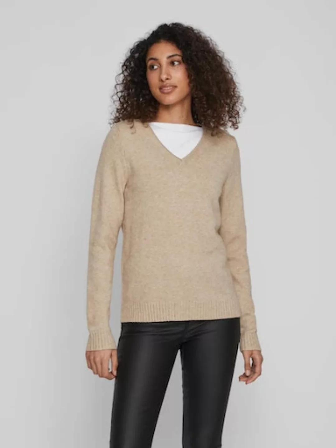 Vila V-Ausschnitt-Pullover VIRIL V-NECK L/S KNIT TOP - NOOS günstig online kaufen