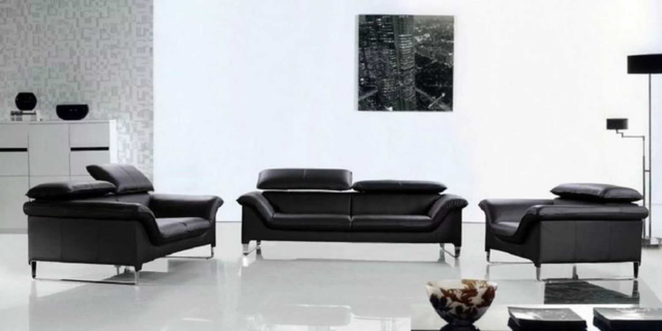 JVmoebel Sofa Ledersofa Couch Wohnlandschaft 3+1+1 Sitzer Design Modern Sof günstig online kaufen