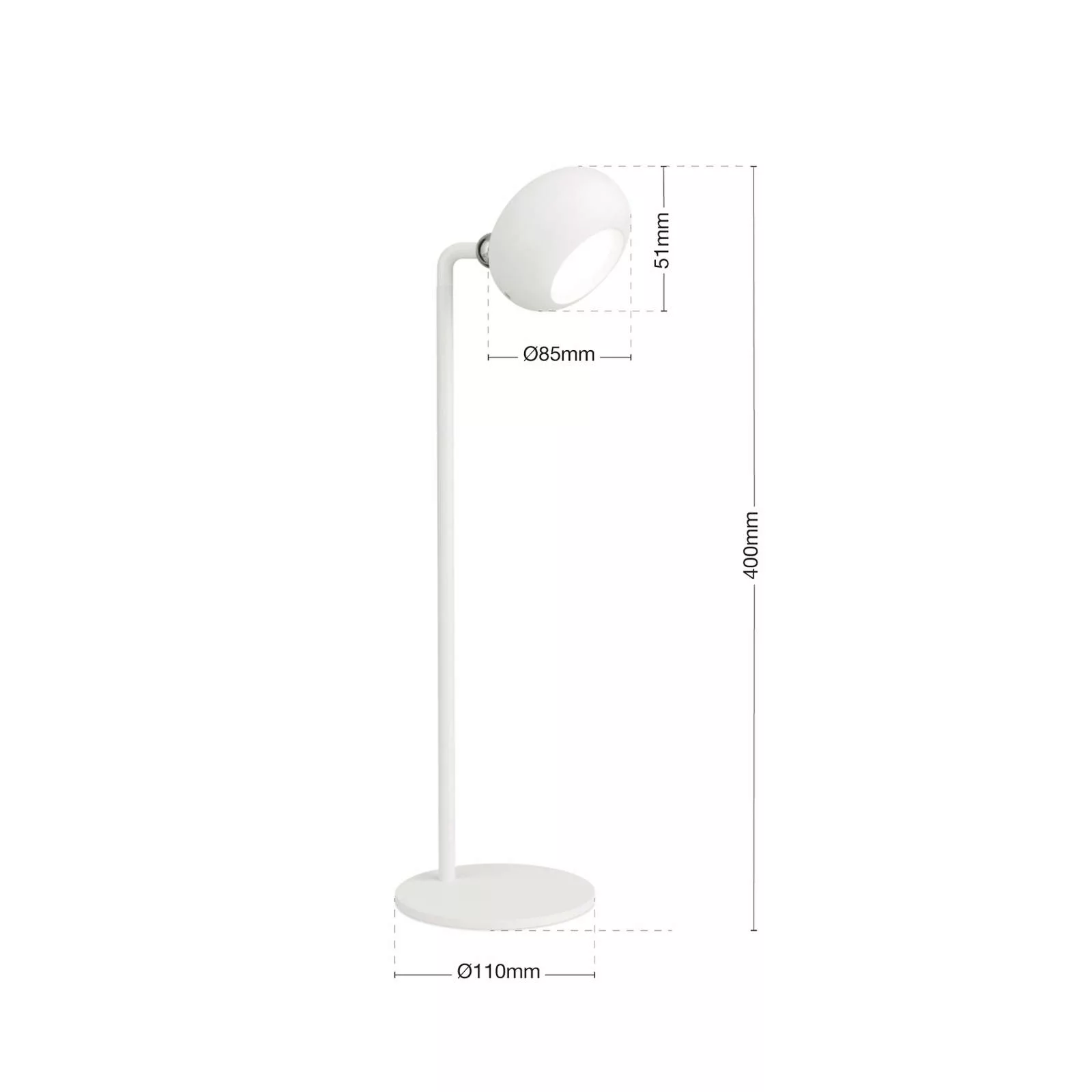 LED-Akku-Tischlampe Kerby, weiß, Höhe 40 cm, Stahl/Alu, CCT günstig online kaufen