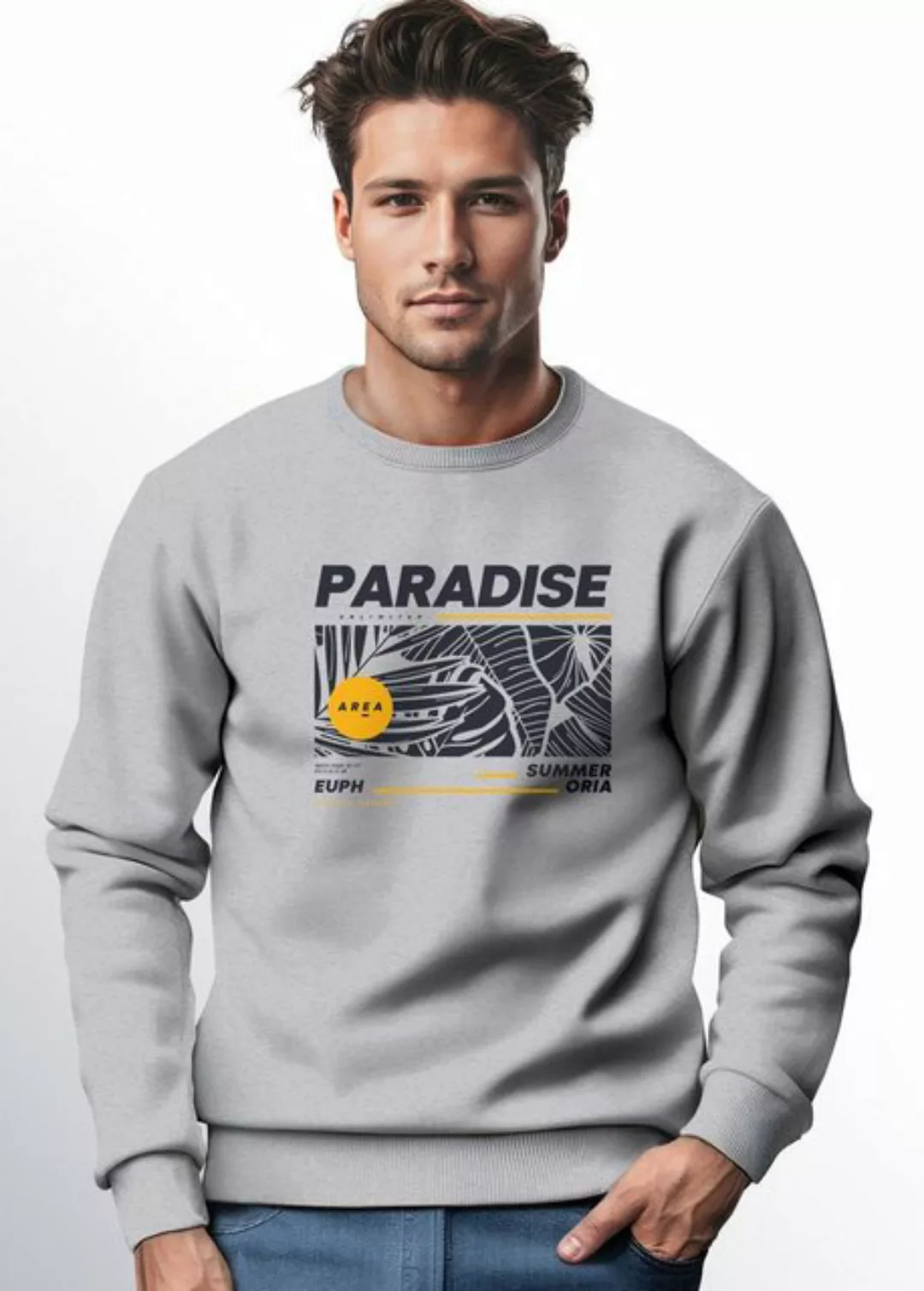Neverless Sweatshirt Sweatshirt Herren Paradise Unlimited Sommer Rundhals-P günstig online kaufen
