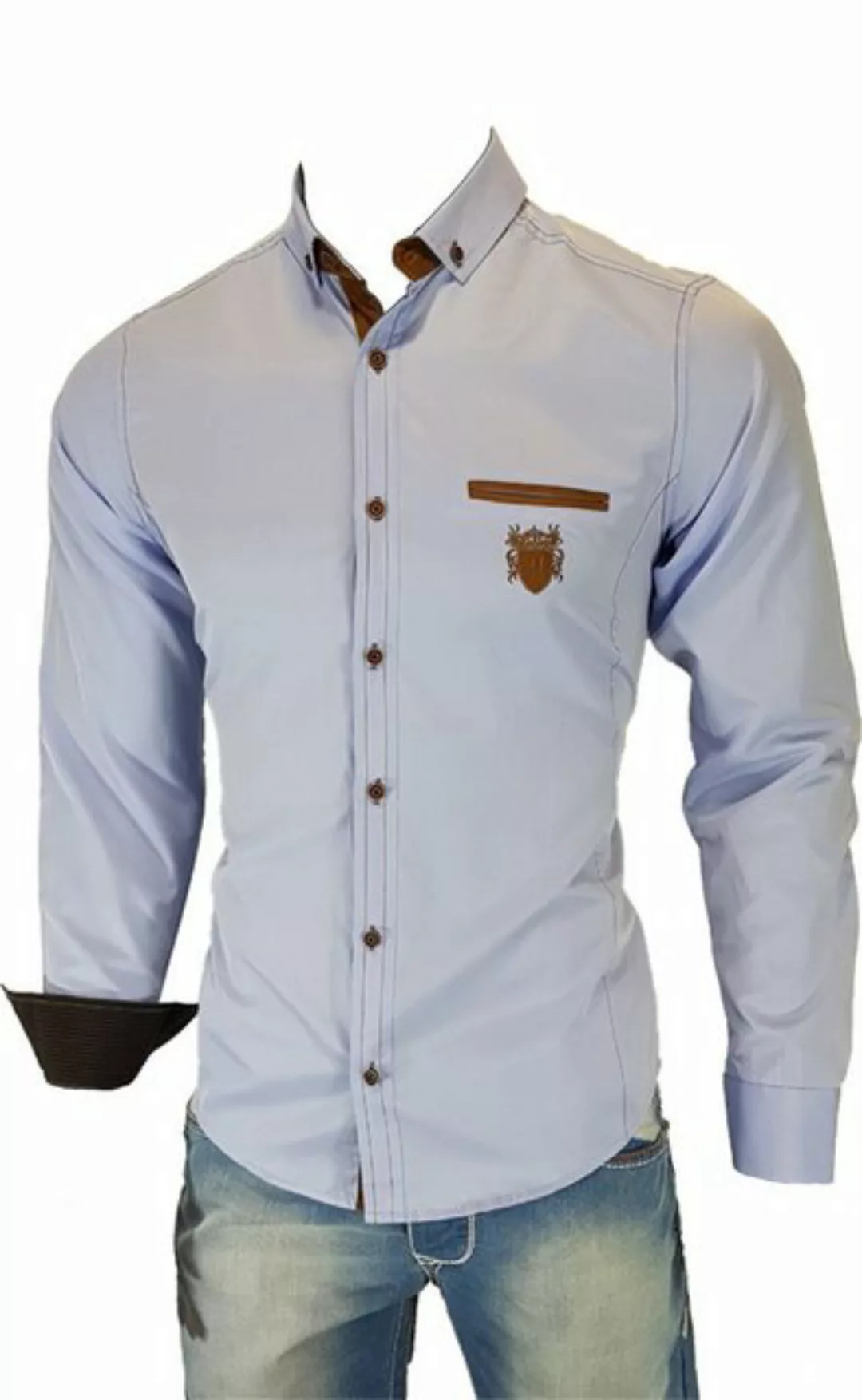 Megaman Langarmhemd Herren Button Down Outdoor Freizeithemden Casual Style, günstig online kaufen