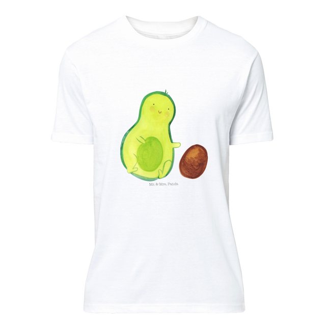 Mr. & Mrs. Panda T-Shirt Avocado rollt Kern - Weiß - Geschenk, T-Shirt, Geb günstig online kaufen