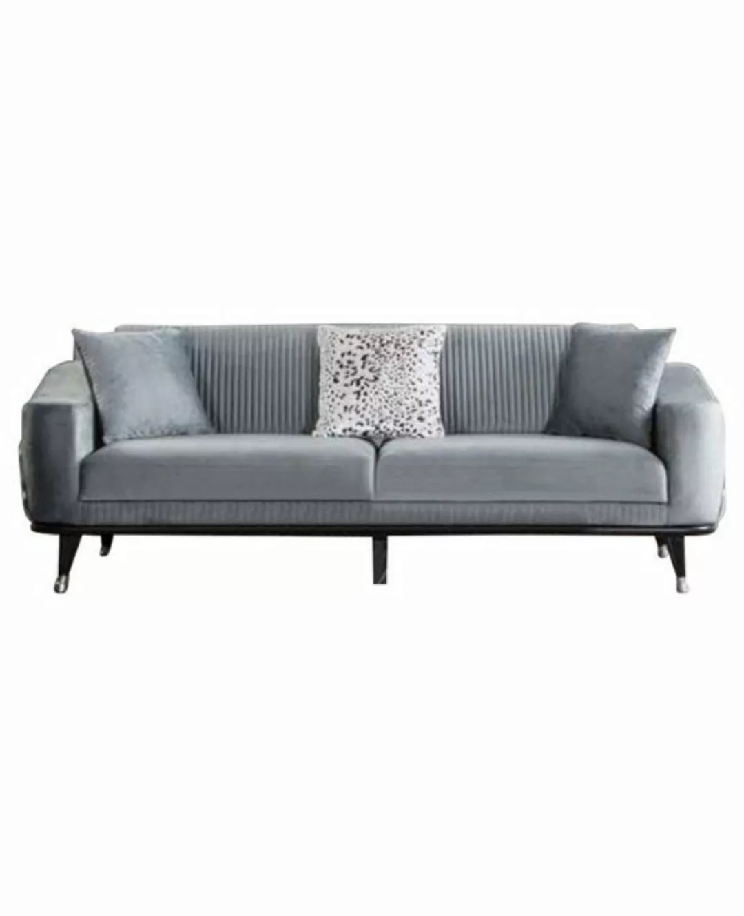 JVmoebel Sofa Graue Design Couch Sofa Samt Dreisitzer Luxus Möbel, Made in günstig online kaufen