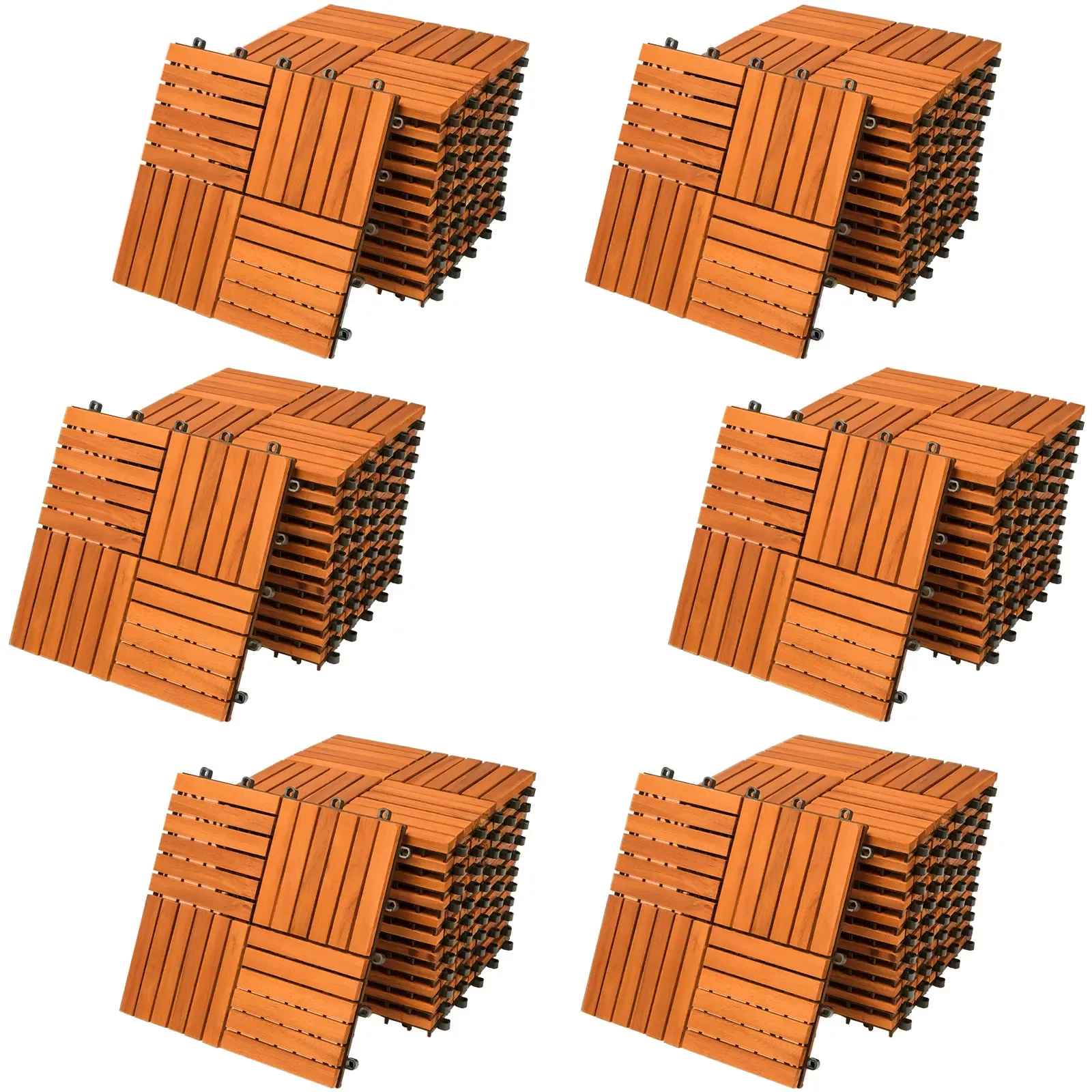 Holzfliese Akazie Quattro Mosaik 66er-Set 30x30cm günstig online kaufen