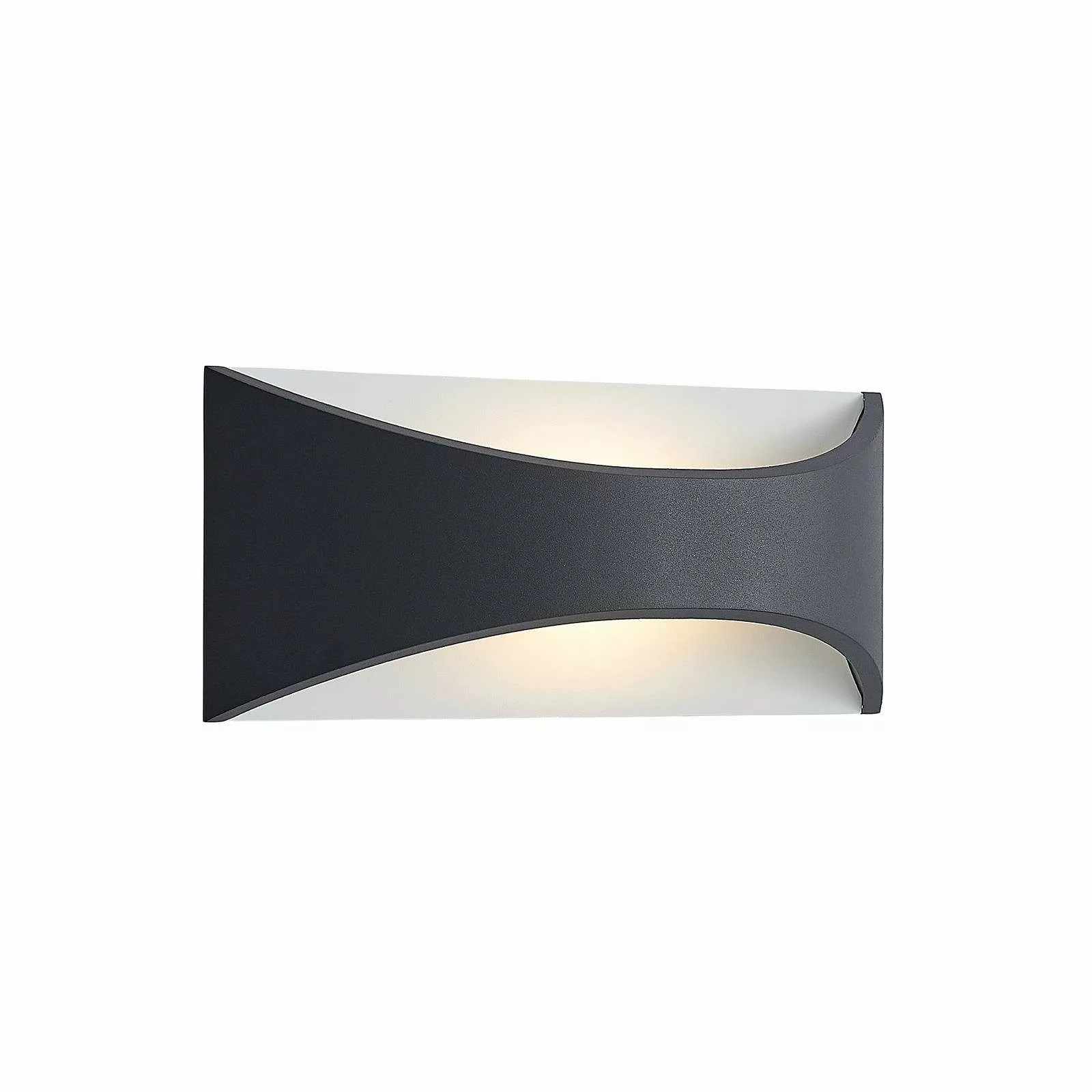 Lindby LED-Wandleuchte Mathea, 30 cm, anthrazit, Alu, IP65 günstig online kaufen