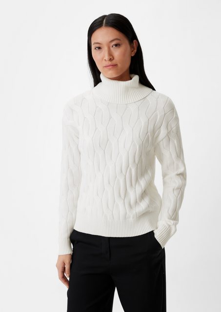 Comma Langarmshirt Weicher Pullover mit Strickmuster günstig online kaufen