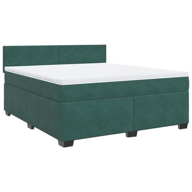 vidaXL Bett Boxspringbett mit Matratze Dunkelgrün 180x200 cm Samt günstig online kaufen