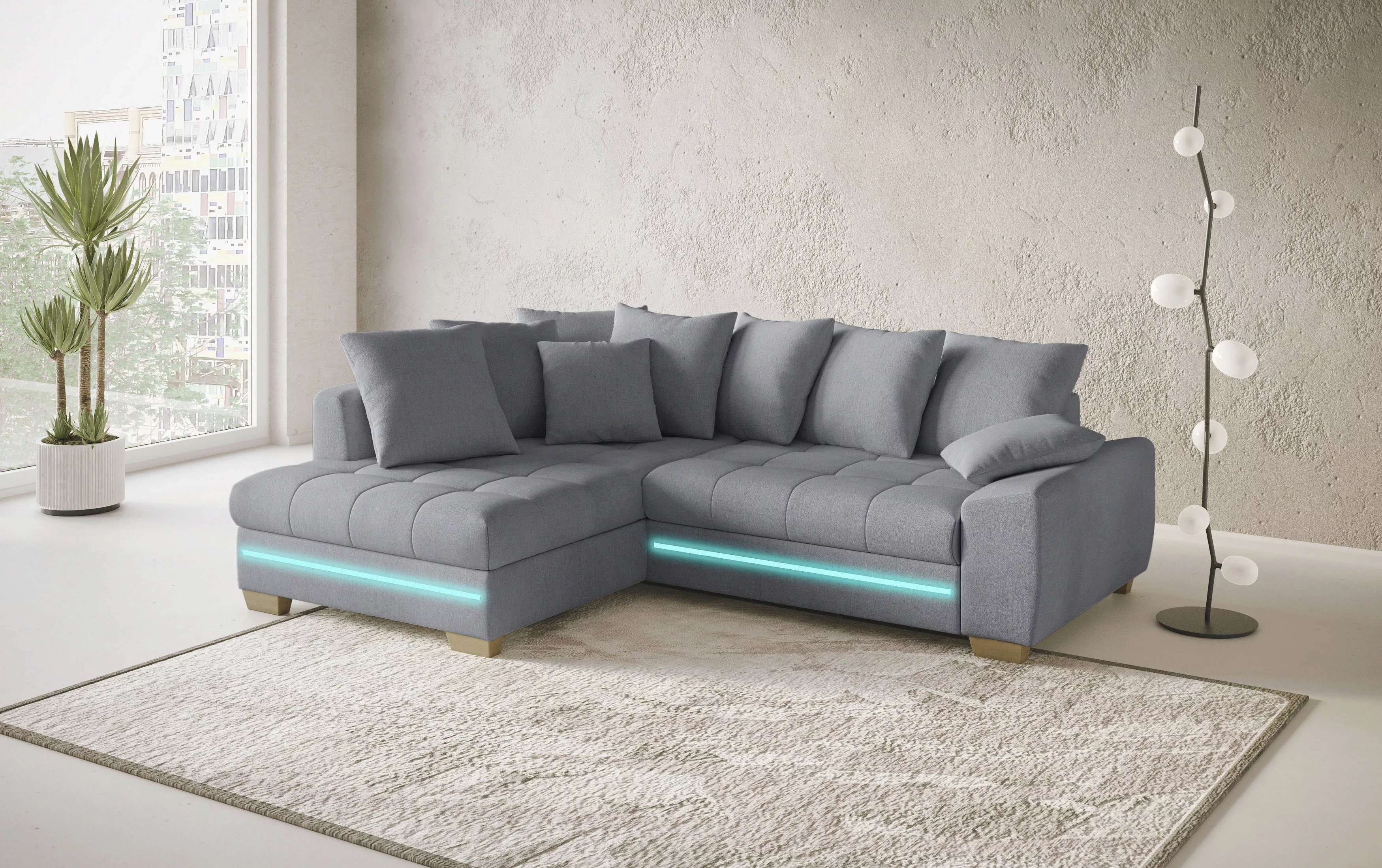 Mr. Couch Ecksofa "Nikita II, L-Form", mit Kaltschaum, RGB-LED Beleuchtung, günstig online kaufen