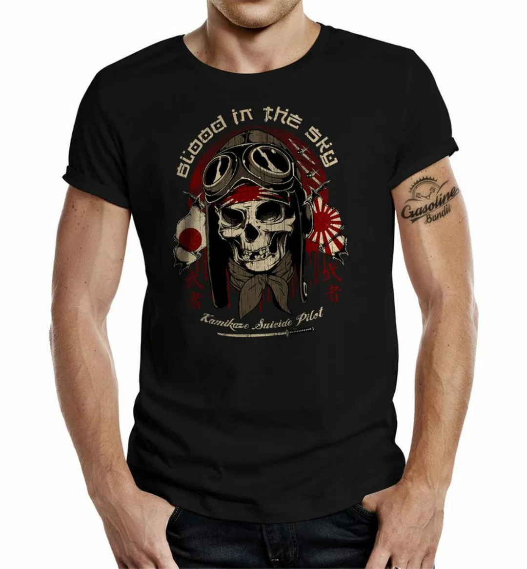 GASOLINE BANDIT® T-Shirt Air-Force Pilot Flieger Army Shirt: Kamikaze Blood günstig online kaufen