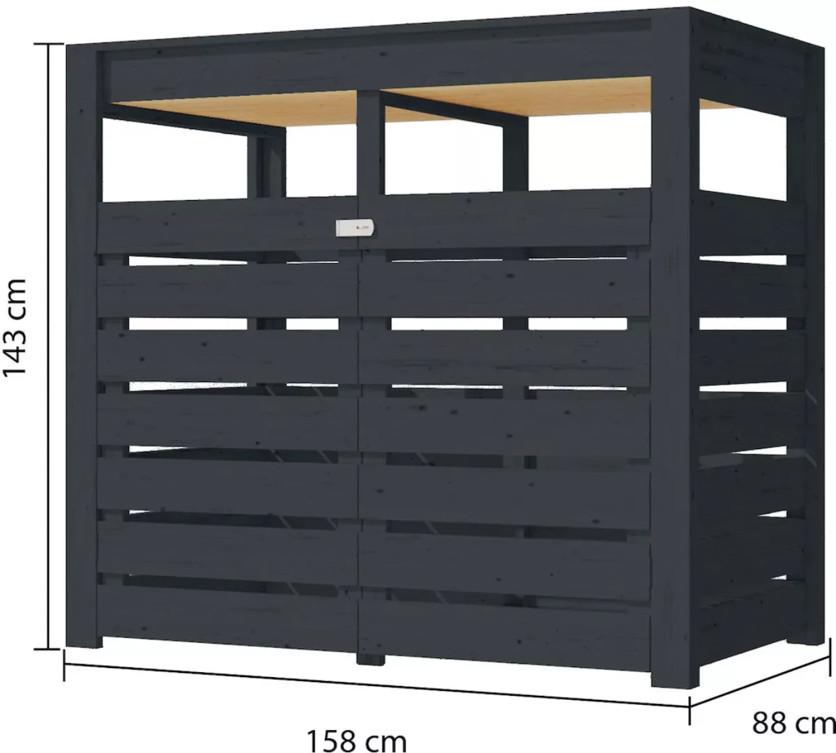 Karibu Mülltonnenbox "Mülltonnenunterstand mit Hochbeet", naturbelassen ode günstig online kaufen