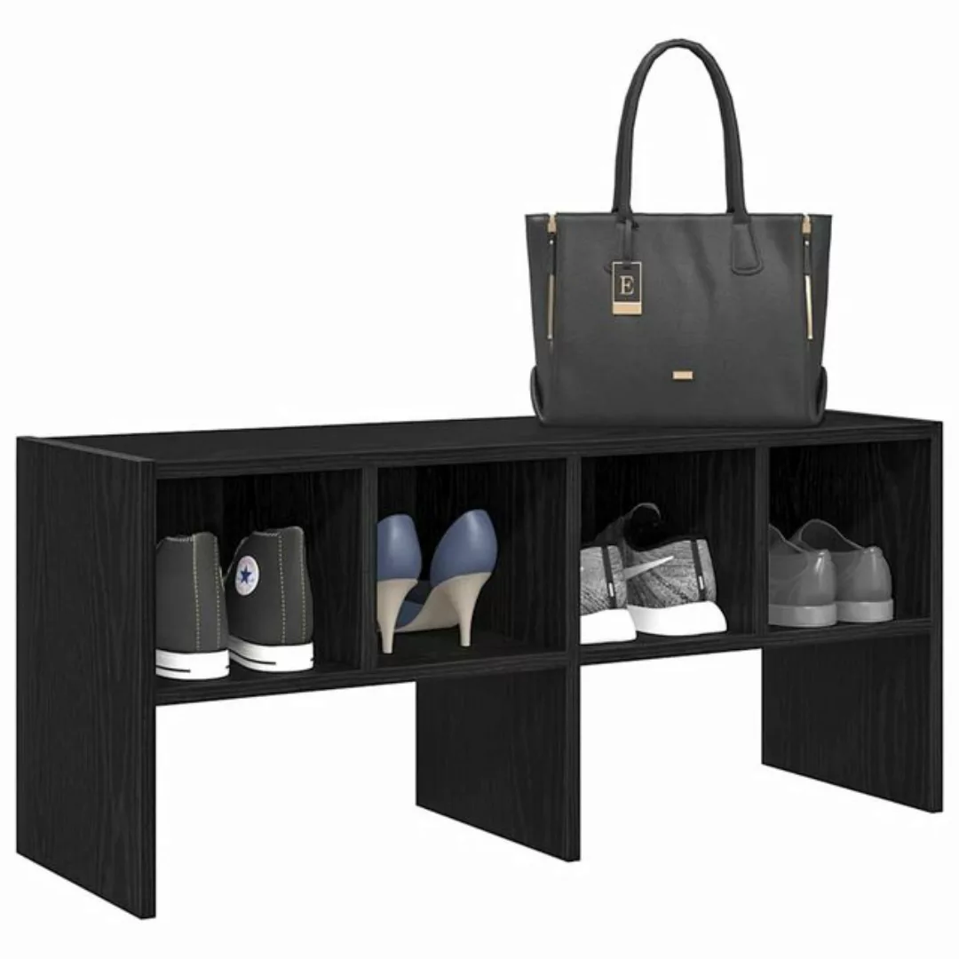 vidaXL Schuhschrank Schuhregal Stapelbar Schwarz Eichen-Optik 89,5x30x40 cm günstig online kaufen