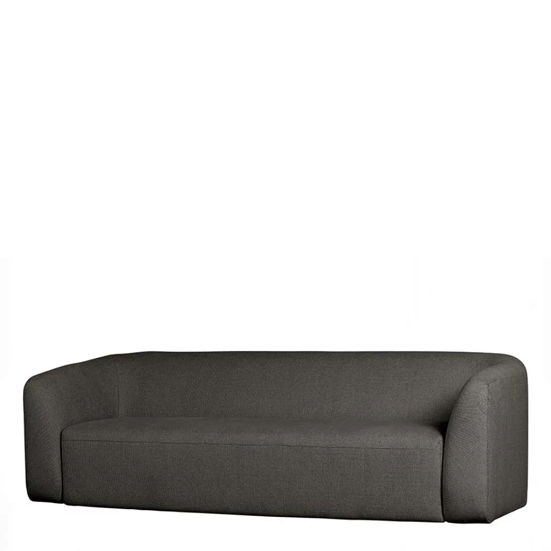 Dreier Sofa Skandi Stil in Schwarzgrau Chenillegewebe günstig online kaufen