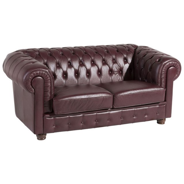 58 aufm Kessel Sofa 2-Sitzer Kalea Bezug Wischleder Buche nussbaum dunkel / günstig online kaufen