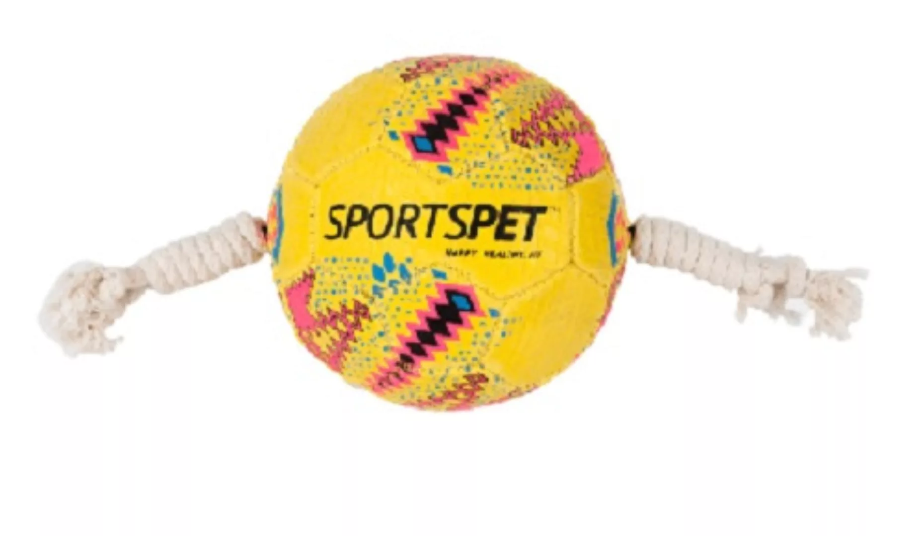 Hundespielzeug Fußball 14,5 Cm Gummi/baumwolle Gelb günstig online kaufen