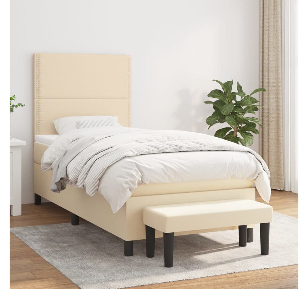 vidaXL Boxspringbett Boxspringbett mit Matratze und Fusshocker Stoff (100x günstig online kaufen