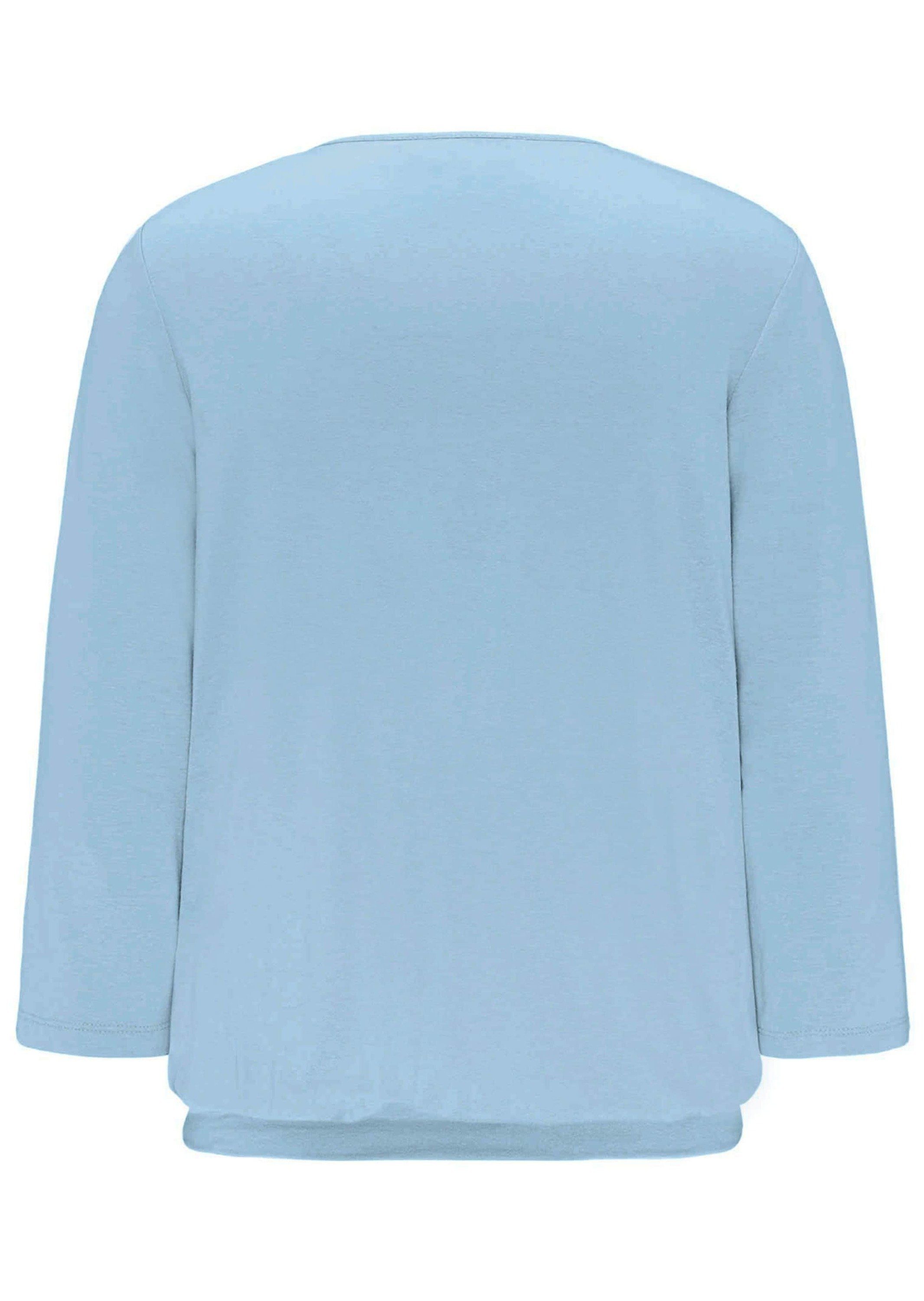 GOLDNER Kurzarmbluse Kurzgröße: Chiffon-Shirt gelb, Rundhals günstig online kaufen