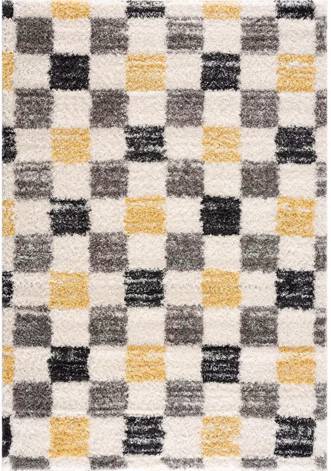 carpet city® Shaggy Pulpy 554 Grau grau/gelb Gr. 80 x 150 günstig online kaufen