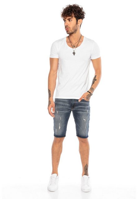 RedBridge Jeansshorts Red Bridge Herren Jeans Shorts Kurze Hose Denim fetzi günstig online kaufen