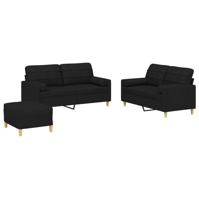 vidaXL Sofa Sofagarnitur mit Kissen Stoff, mit Zierkissen + Fusshocker, Sch günstig online kaufen