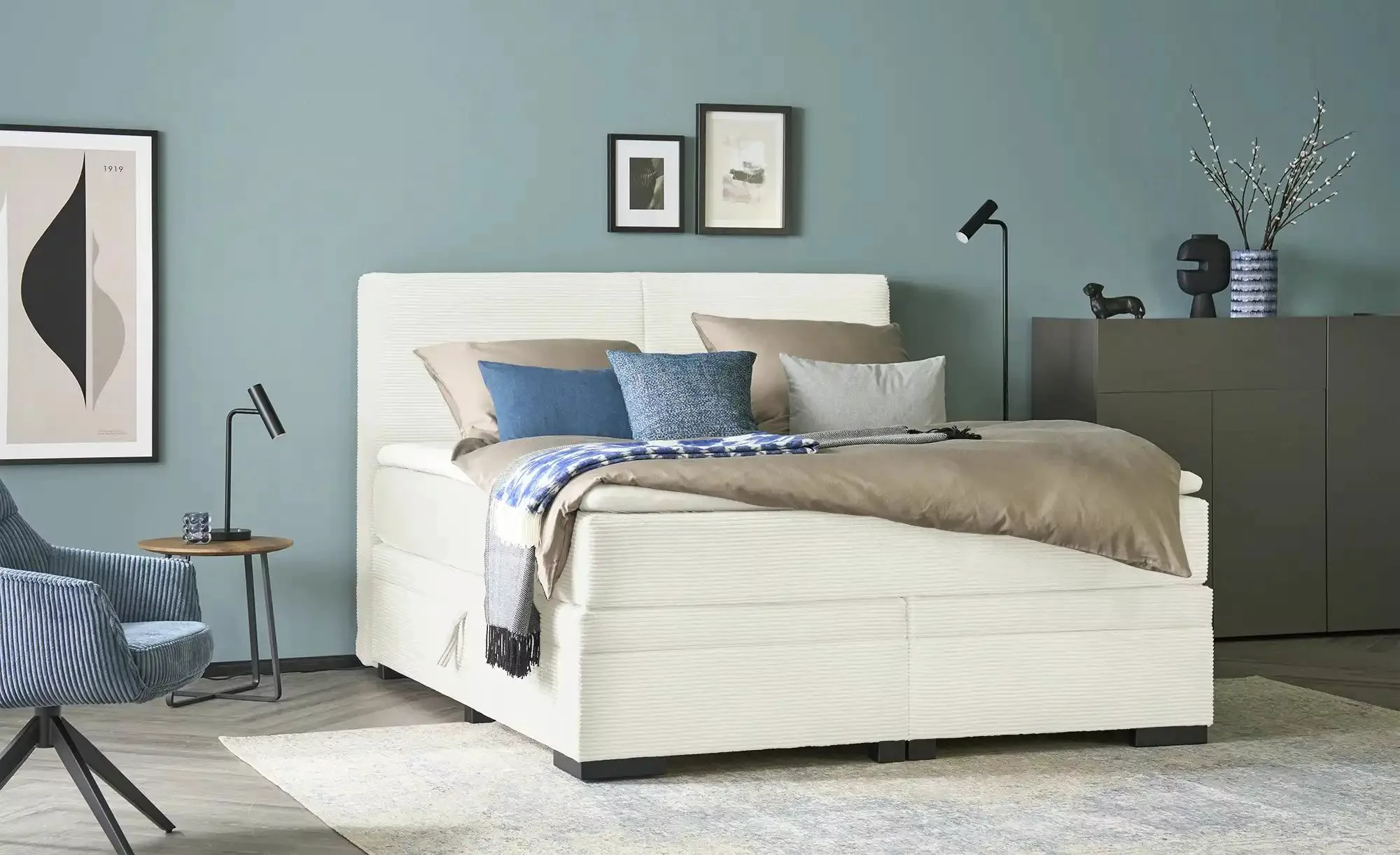 Boxi Boxspringbett mit Bettkasten Boxi Classic ¦ creme ¦ Maße (cm): B: 160 günstig online kaufen