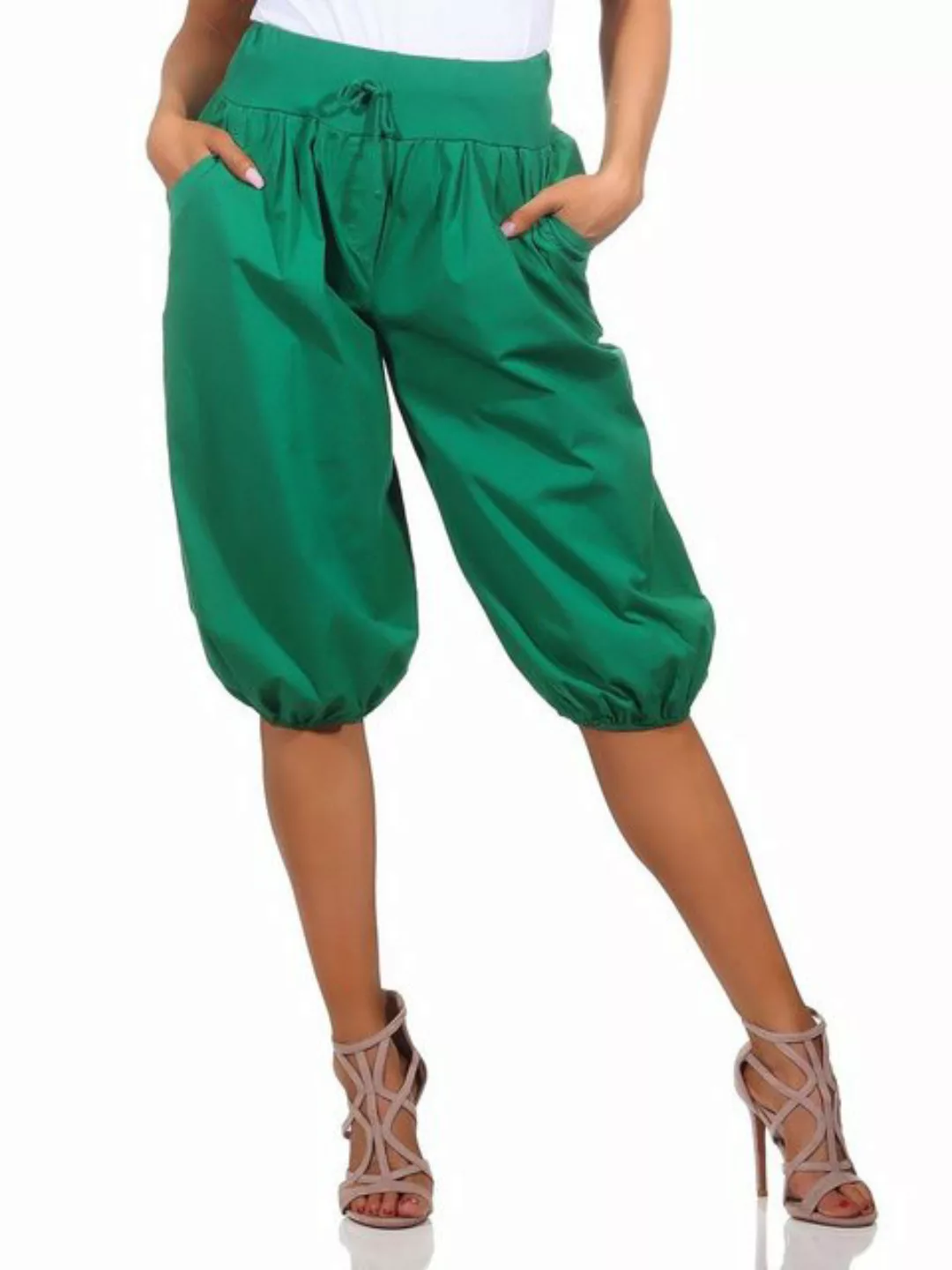 Mississhop Caprihose Damen Baumwolle 100 % Sommerhose Haremhose M.374 günstig online kaufen