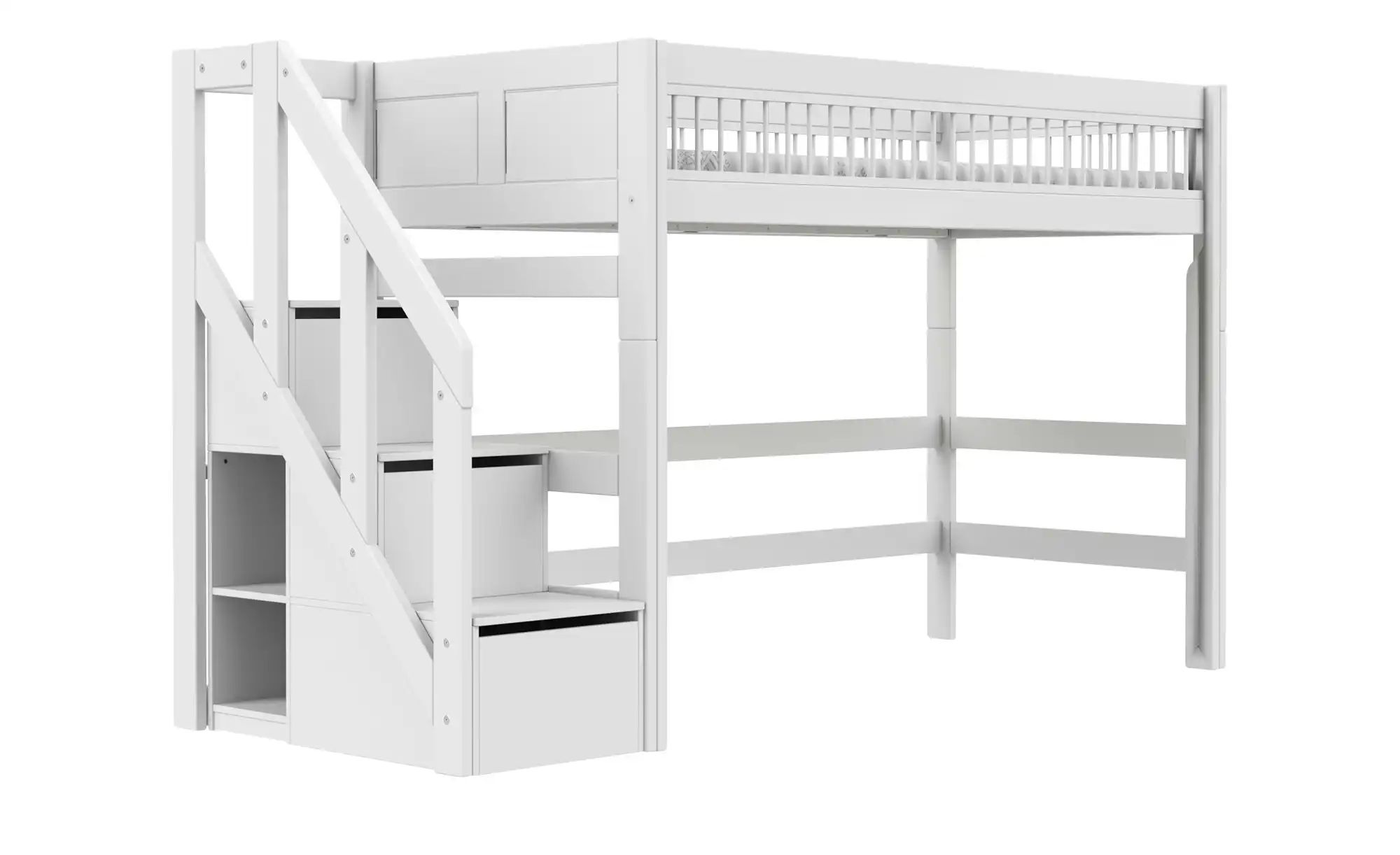 Lifetime Mittelhochbett mit Treppe  Breeze ¦ weiß ¦ Maße (cm): B: 257 H: 15 günstig online kaufen
