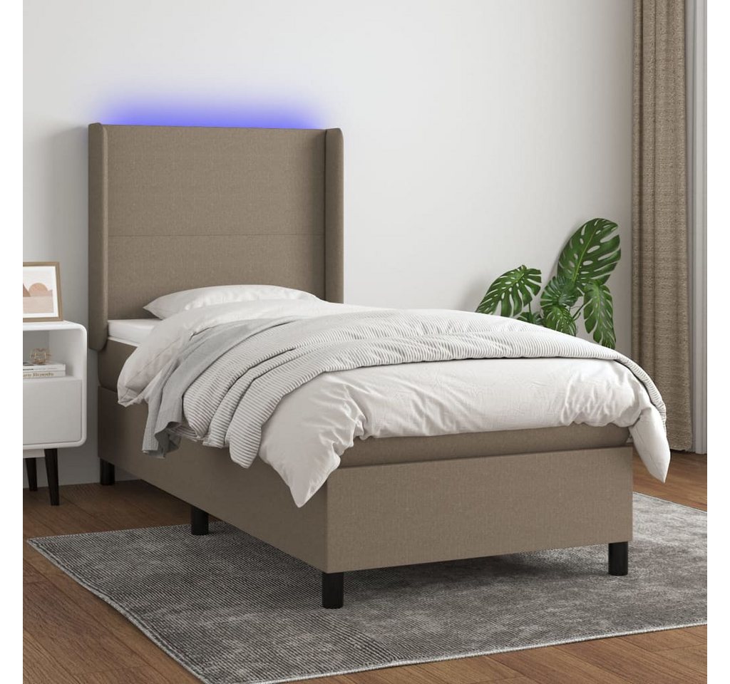 vidaXL Boxspringbett Boxspringbett mit Matratze und LED Stoff (100x 200 cm, günstig online kaufen