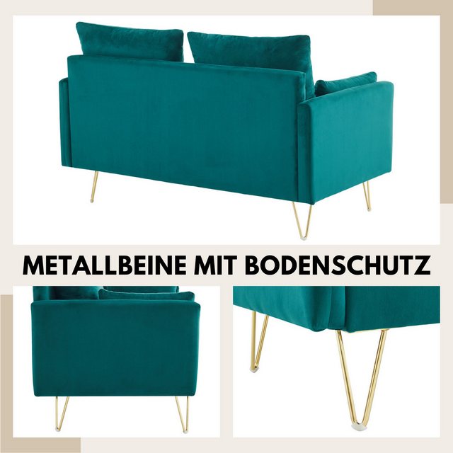 SeedWave Sofa 2-Sitzer Sofa mit Stauraum, Gepolstertes Samt-Loveseat mit Ki günstig online kaufen