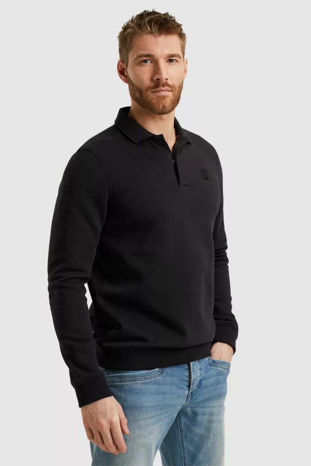 PME LEGEND Sweatshirt - Sweatshirt - Langarm Poloshirt - mit Polokragen günstig online kaufen