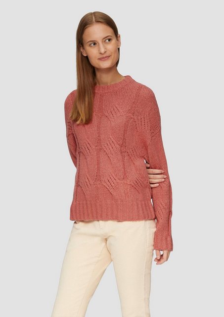 s.Oliver Strickpullover Casual (1-tlg) Strick, Zopfmuster, langarm, Rundhal günstig online kaufen