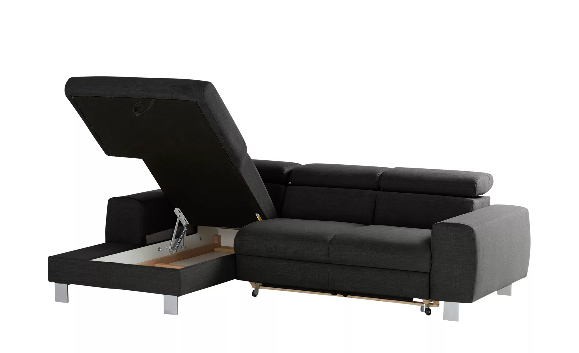 uno Ecksofa  Los Angeles ¦ schwarz ¦ Maße (cm): B: 244 H: 72 T: 166 Polster günstig online kaufen