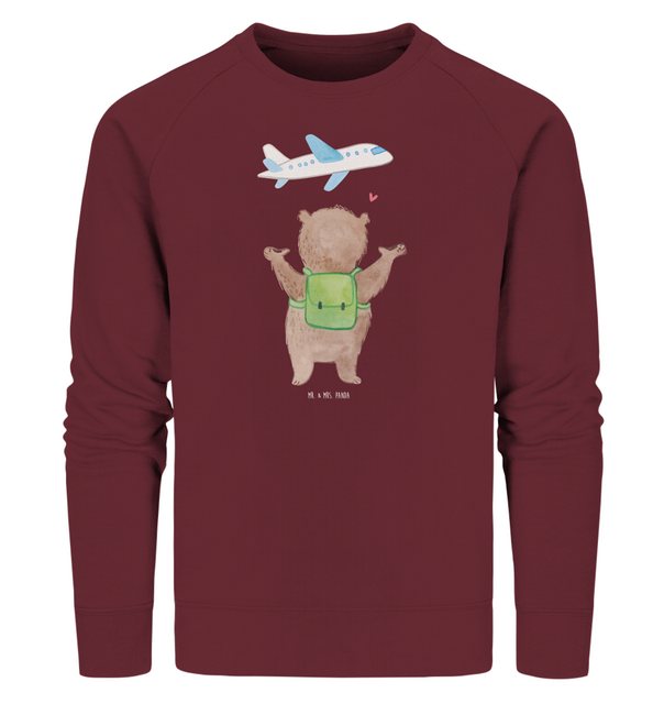 Mr. & Mrs. Panda Longpullover Größe XXL Bär Flugzeug - Burgundy - Geschenk, günstig online kaufen