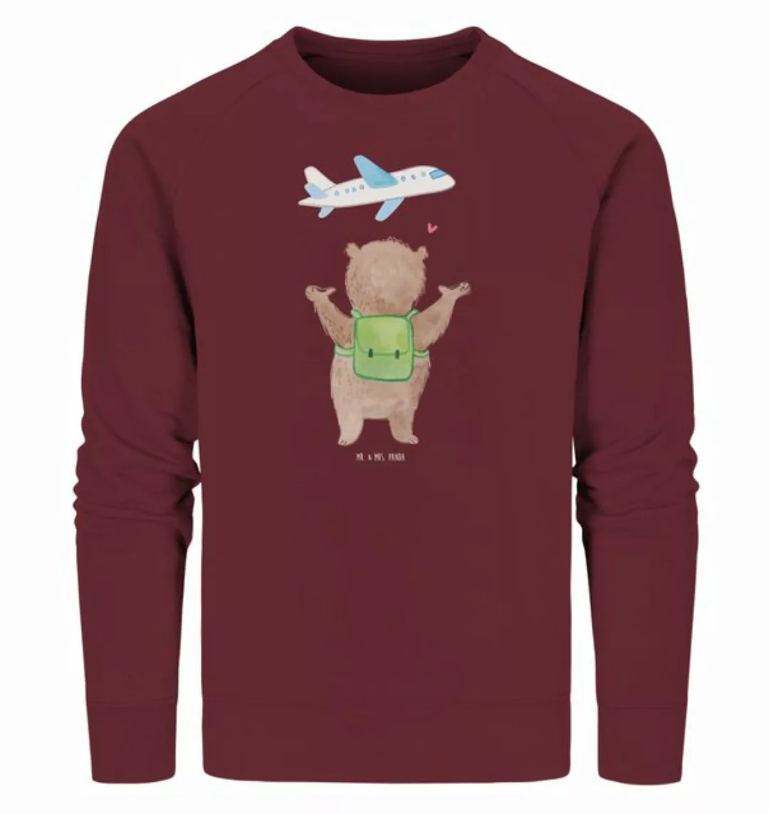 Mr. & Mrs. Panda Longpullover Größe L Bär Flugzeug - Burgundy - Geschenk, P günstig online kaufen