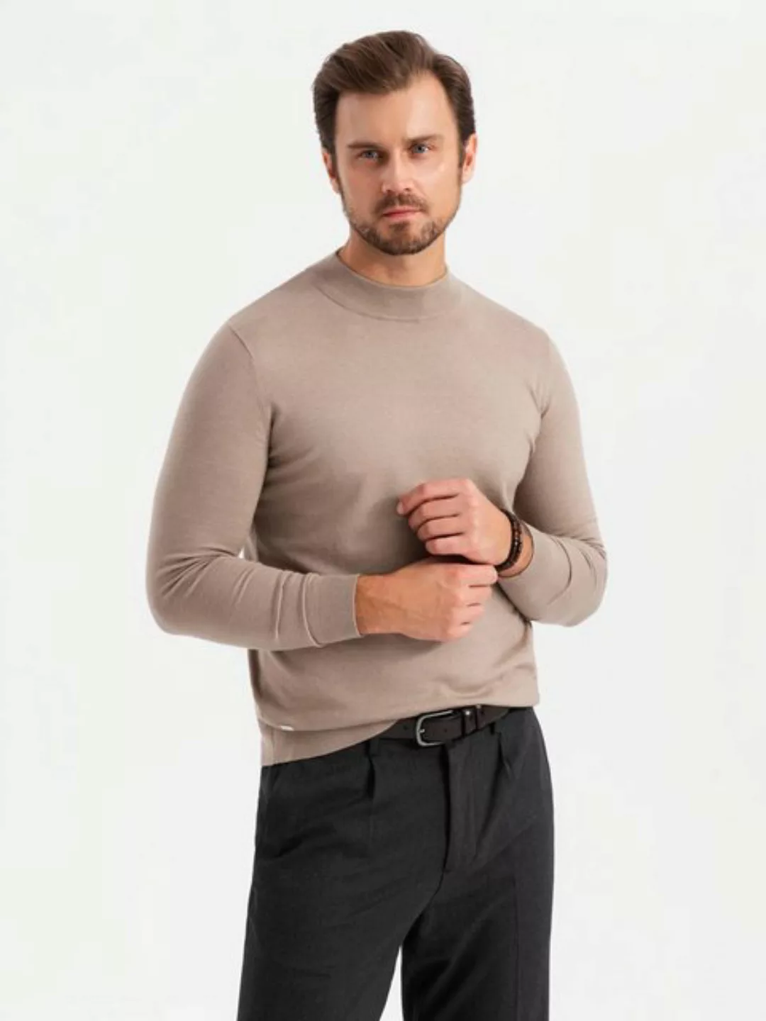 OMBRE Rollkragenpullover Herren Strickhalbkragenpullover mit Viskose günstig online kaufen