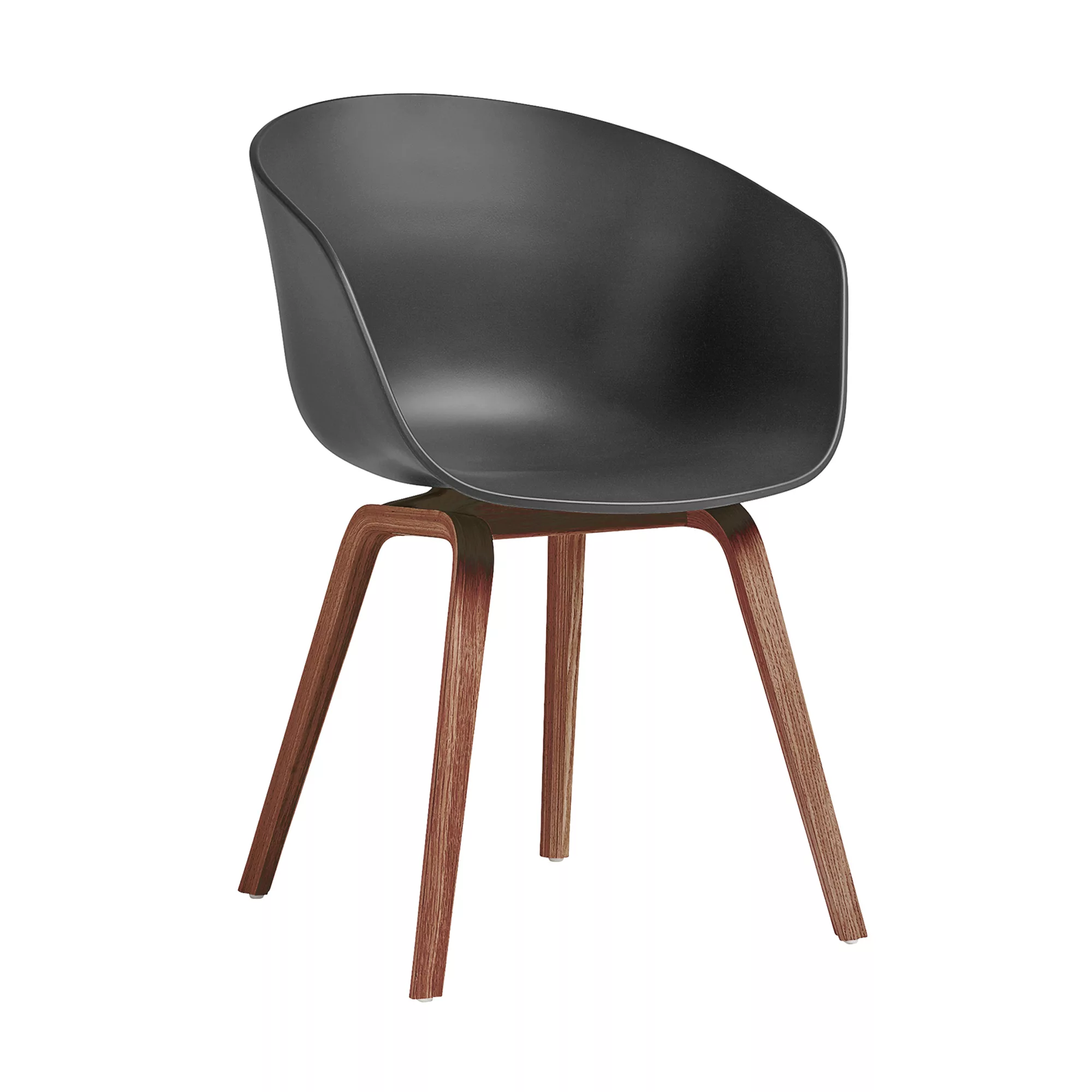 HAY - About a Chair AAC 22 Armlehnstuhl Nussbaum - soft schwarz/Sitzschale günstig online kaufen