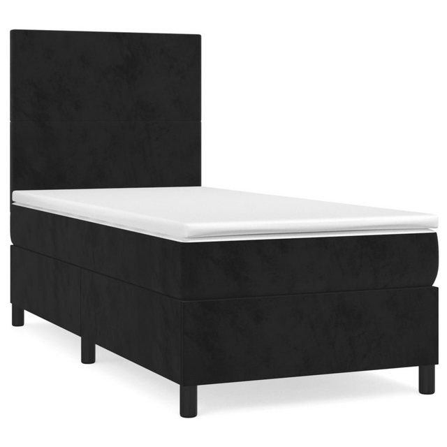 vidaXL Bettgestell Boxspringbett mit Matratze Schwarz 90x200 cm Samt Bett B günstig online kaufen