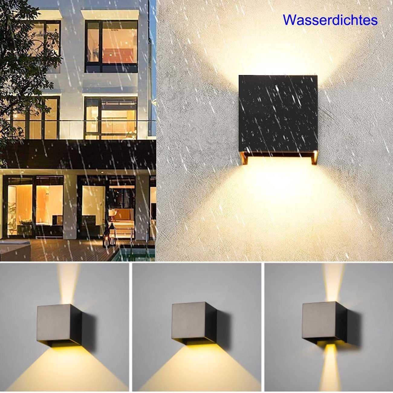 LETGOSPT Wandleuchte LED Wandleuchte Aussen 10W, günstig online kaufen
