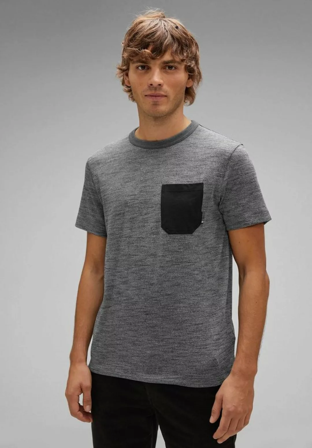 STREET ONE MEN T-Shirt mit Brusttasche günstig online kaufen