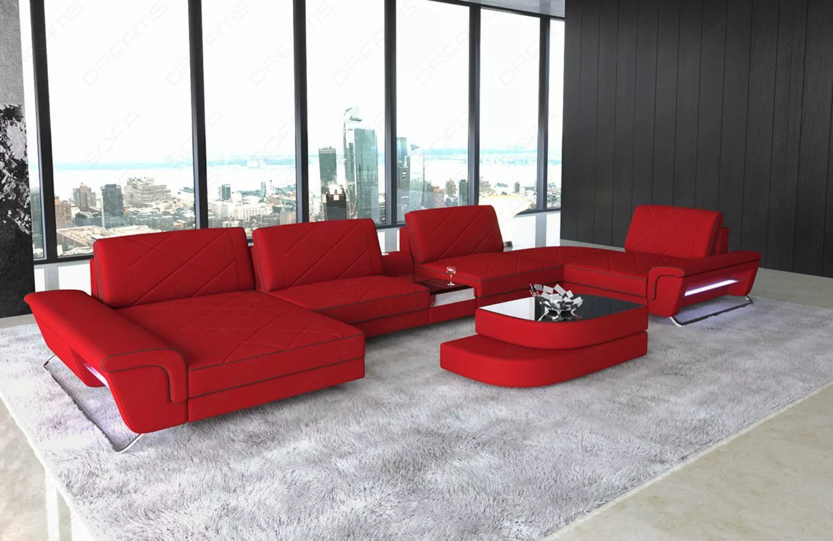 Sofa Dreams Wohnlandschaft Stoffsofa Couch Polstersofa Stoff Bari U Form Po günstig online kaufen