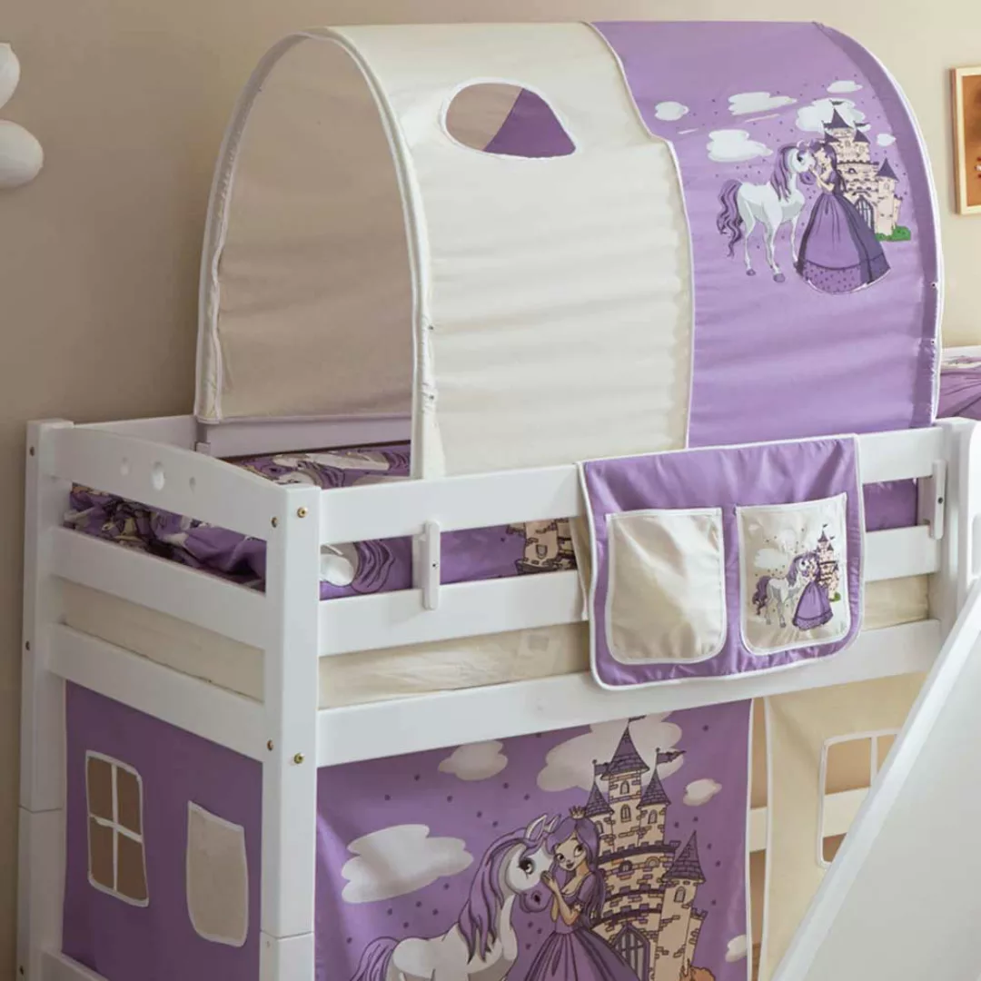 Mädchenbett mit Rutsche Prinzessin Design günstig online kaufen