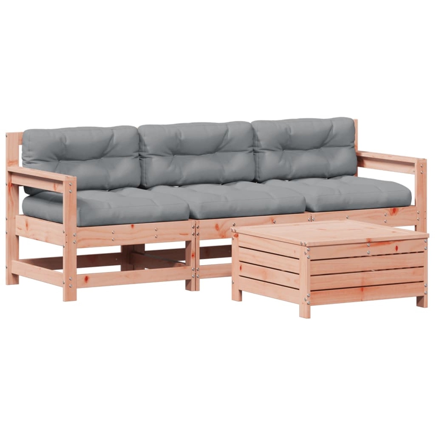 vidaXL 4-Tlg Garten-Lounge-Set mit Kissen Massivholz Douglasie 3250798 günstig online kaufen