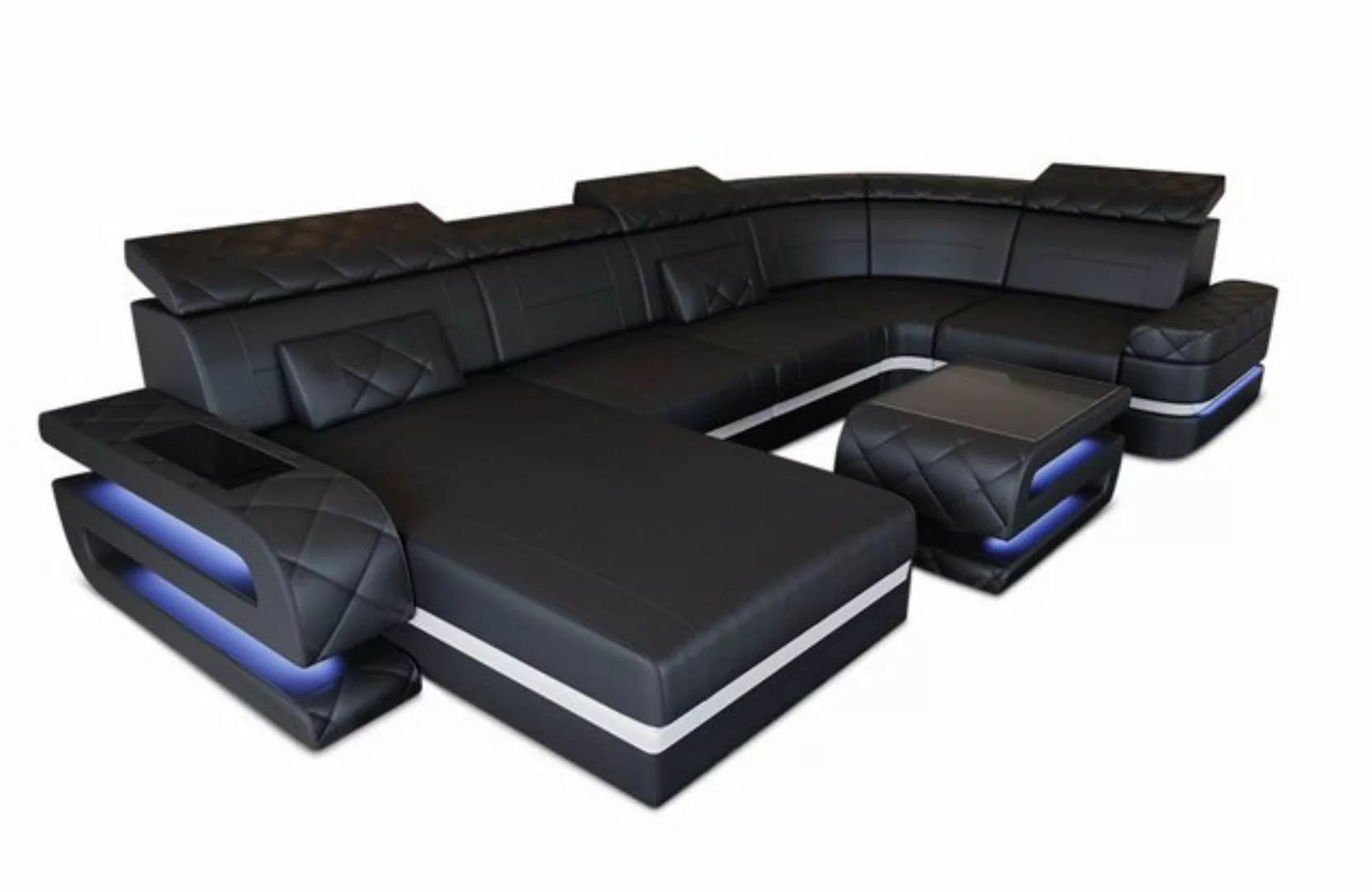 Sofa Dreams Wohnlandschaft Sofa Leder Bologna U Form Ledersofa, Couch, mit günstig online kaufen