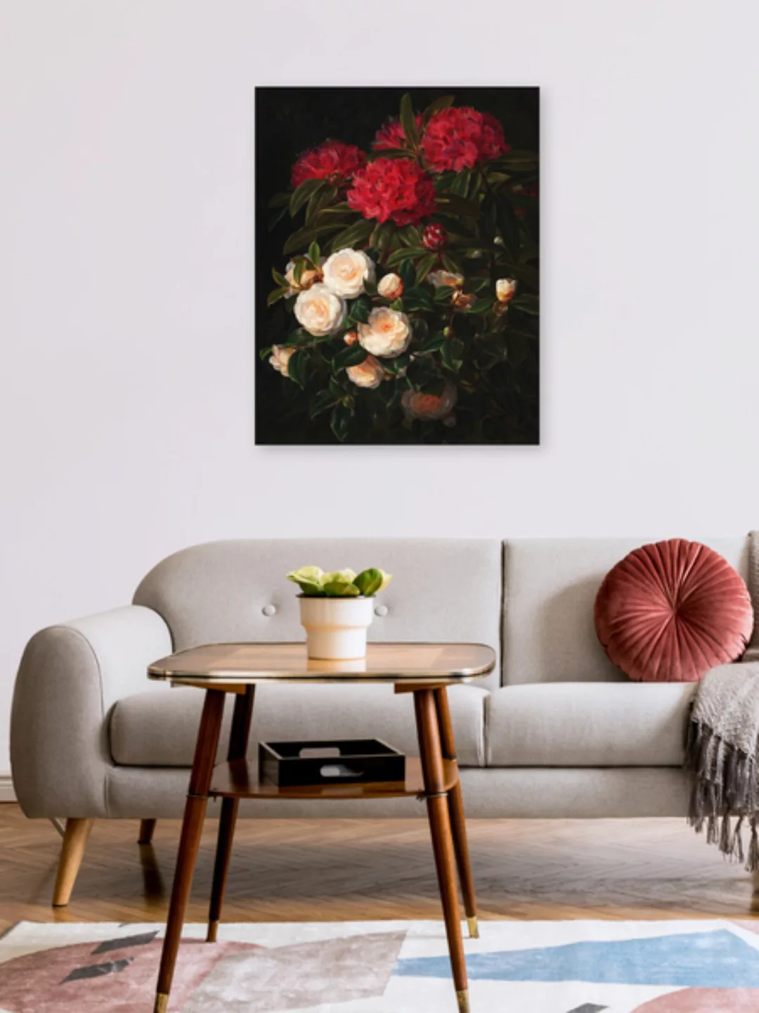 Poster / Leinwandbild - J.L. Jensen: Kamelier Og Rhododendron günstig online kaufen