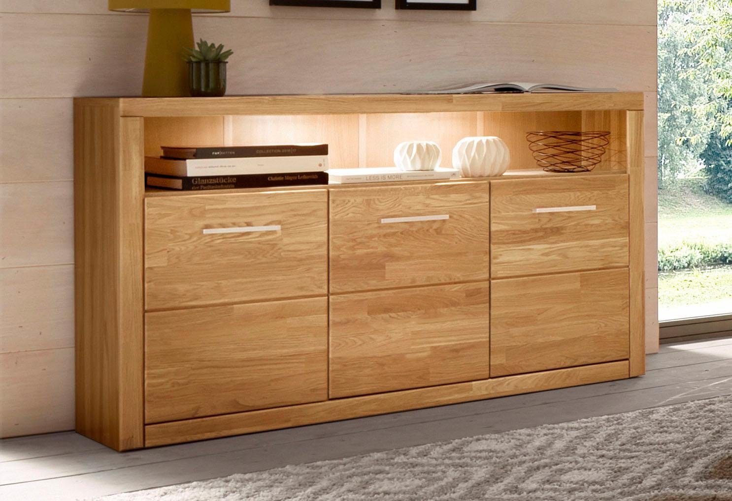 Home affaire Sideboard Ribe,130cm breit, Fronten günstig online kaufen