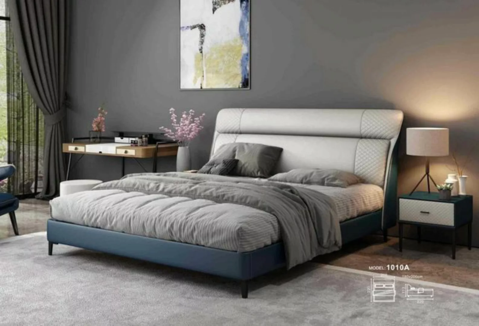 JVmoebel Bett, Luxus Hotel Betten Doppel Bett Design Holz Modern Möbel 180x günstig online kaufen